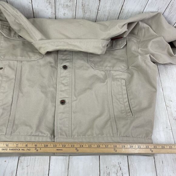 Vintage FUBU Jeans Jacket Men’s Sz XXL Khaki Denim Embroidered - Picture 12 of 13
